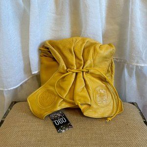 Genuine Carlos Falchi 1980-1990's Sunshine Yellow Soft Leather Crossbody Bag